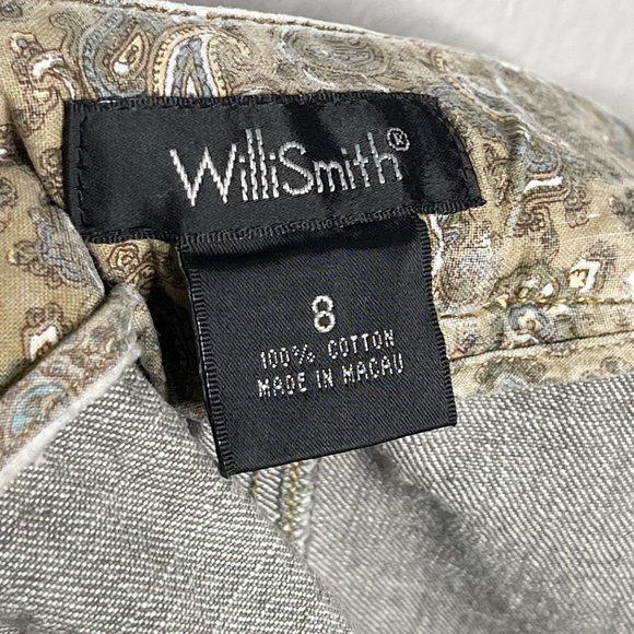 Willi Smith Gray Distressed‎ Faded Tan Embroidery Skirt Size 8 - Picture 8 of 14